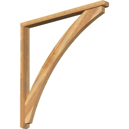 Ekena Millwork Thorton Craftsman Rough Sawn Bracket w/ Offset Brace, Western Red Cedar, 4"W x 48"D x 48"H BKT0402X48X48THR04RWR